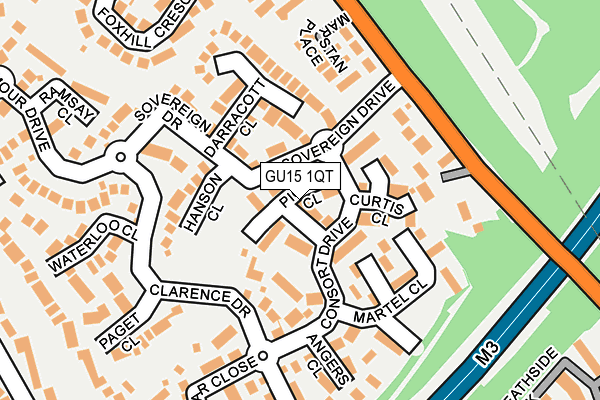 GU15 1QT map - OS OpenMap – Local (Ordnance Survey) GU15 1QT map - OS OpenMap – Local (Ordnance Survey)