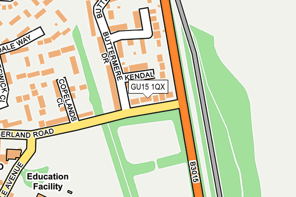 GU15 1QX map - OS OpenMap – Local (Ordnance Survey) GU15 1QX map - OS OpenMap – Local (Ordnance Survey)