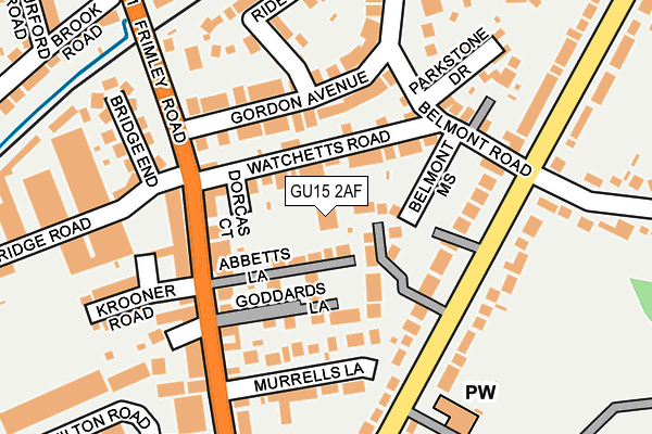 GU15 2AF map - OS OpenMap – Local (Ordnance Survey) GU15 2AF map - OS OpenMap – Local (Ordnance Survey)
