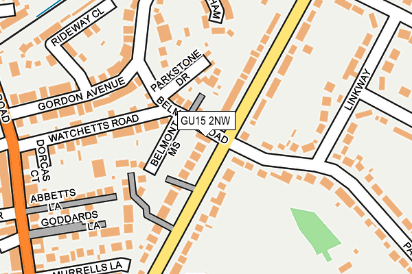 GU15 2NW map - OS OpenMap – Local (Ordnance Survey) GU15 2NW map - OS OpenMap – Local (Ordnance Survey)