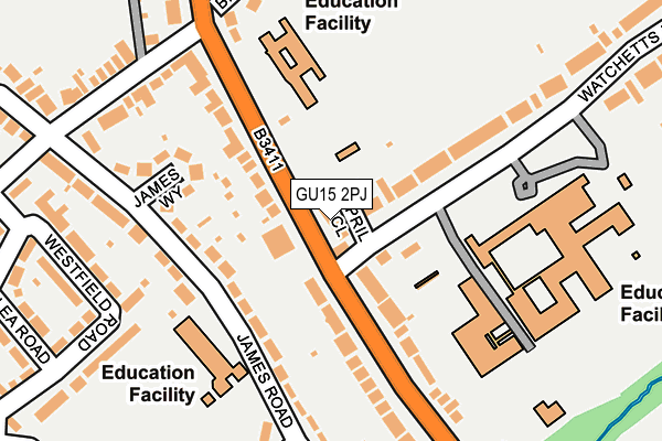 GU15 2PJ map - OS OpenMap – Local (Ordnance Survey)