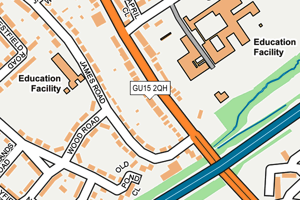 GU15 2QH map - OS OpenMap – Local (Ordnance Survey) GU15 2QH map - OS OpenMap – Local (Ordnance Survey)
