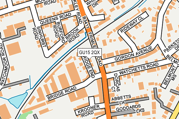 GU15 2QX map - OS OpenMap – Local (Ordnance Survey) GU15 2QX map - OS OpenMap – Local (Ordnance Survey)
