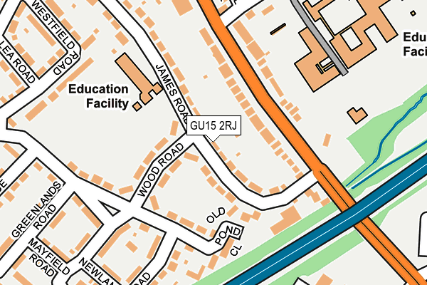 GU15 2RJ map - OS OpenMap – Local (Ordnance Survey) GU15 2RJ map - OS OpenMap – Local (Ordnance Survey)