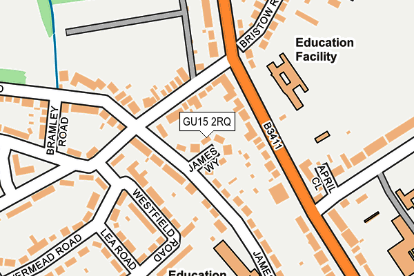 GU15 2RQ map - OS OpenMap – Local (Ordnance Survey) GU15 2RQ map - OS OpenMap – Local (Ordnance Survey)