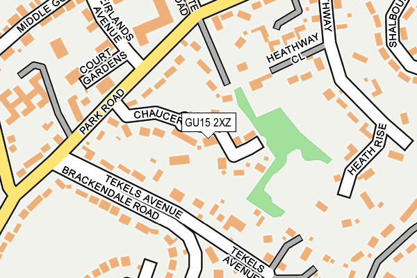 GU15 2XZ map - OS OpenMap – Local (Ordnance Survey) GU15 2XZ map - OS OpenMap – Local (Ordnance Survey)