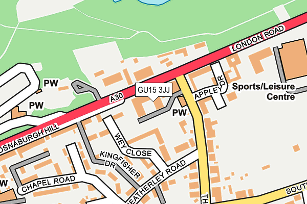 GU15 3JJ map - OS OpenMap – Local (Ordnance Survey) GU15 3JJ map - OS OpenMap – Local (Ordnance Survey)