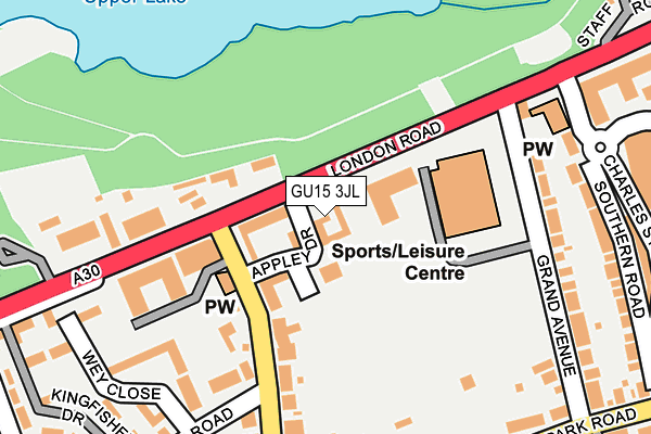 GU15 3JL map - OS OpenMap – Local (Ordnance Survey) GU15 3JL map - OS OpenMap – Local (Ordnance Survey)