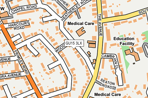 GU15 3LX map - OS OpenMap – Local (Ordnance Survey) GU15 3LX map - OS OpenMap – Local (Ordnance Survey)