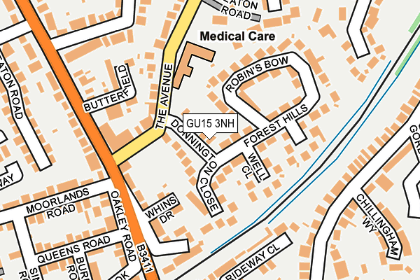 GU15 3NH map - OS OpenMap – Local (Ordnance Survey) GU15 3NH map - OS OpenMap – Local (Ordnance Survey)