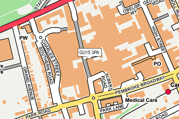 GU15 3PA map - OS OpenMap – Local (Ordnance Survey) GU15 3PA map - OS OpenMap – Local (Ordnance Survey)