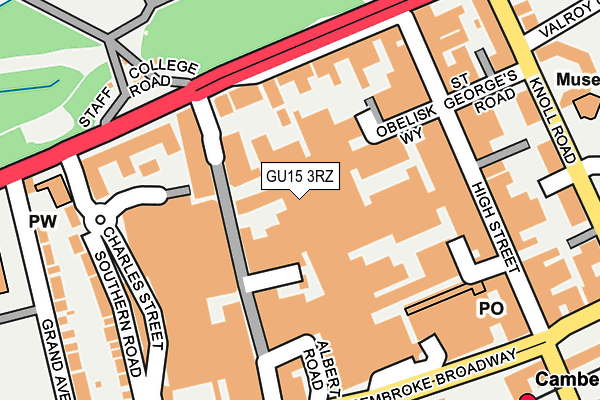 GU15 3RZ map - OS OpenMap – Local (Ordnance Survey) GU15 3RZ map - OS OpenMap – Local (Ordnance Survey)
