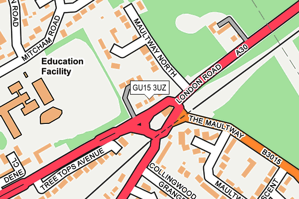 GU15 3UZ map - OS OpenMap – Local (Ordnance Survey) GU15 3UZ map - OS OpenMap – Local (Ordnance Survey)