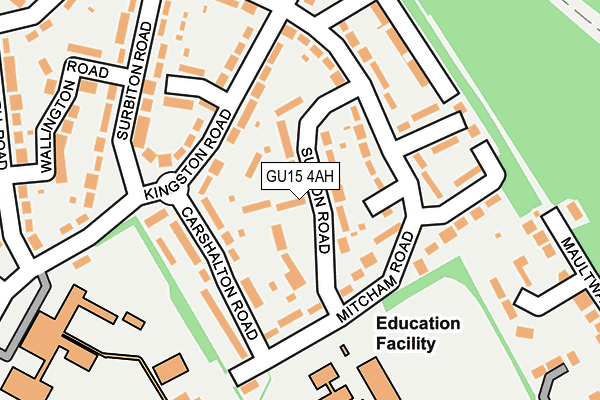 GU15 4AH map - OS OpenMap – Local (Ordnance Survey)