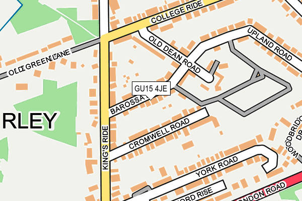 GU15 4JE map - OS OpenMap – Local (Ordnance Survey) GU15 4JE map - OS OpenMap – Local (Ordnance Survey)