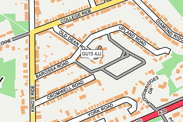 GU15 4JJ map - OS OpenMap – Local (Ordnance Survey) GU15 4JJ map - OS OpenMap – Local (Ordnance Survey)