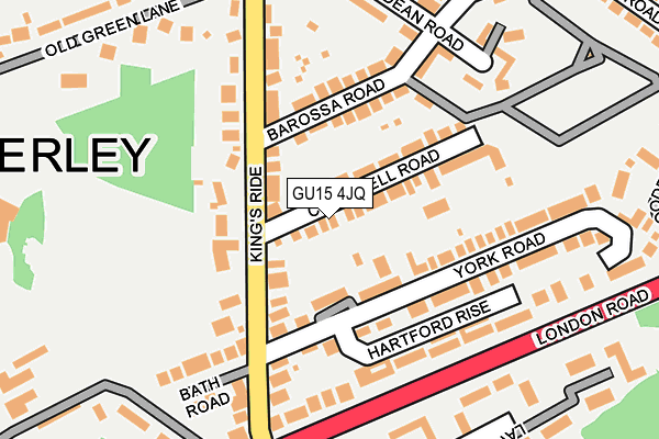 GU15 4JQ map - OS OpenMap – Local (Ordnance Survey) GU15 4JQ map - OS OpenMap – Local (Ordnance Survey)