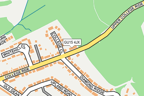 GU15 4JX map - OS OpenMap – Local (Ordnance Survey) GU15 4JX map - OS OpenMap – Local (Ordnance Survey)
