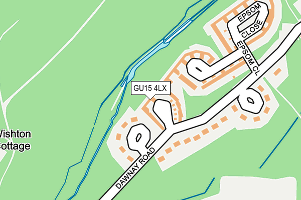 GU15 4LX map - OS OpenMap – Local (Ordnance Survey) GU15 4LX map - OS OpenMap – Local (Ordnance Survey)