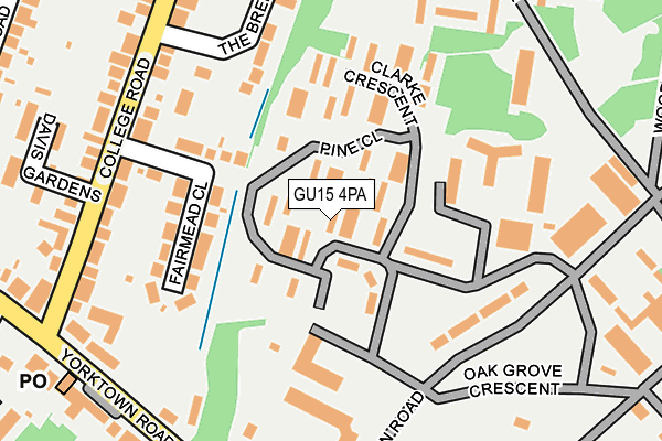 GU15 4PA map - OS OpenMap – Local (Ordnance Survey) GU15 4PA map - OS OpenMap – Local (Ordnance Survey)