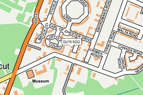 GU16 6GQ map - OS OpenMap – Local (Ordnance Survey)