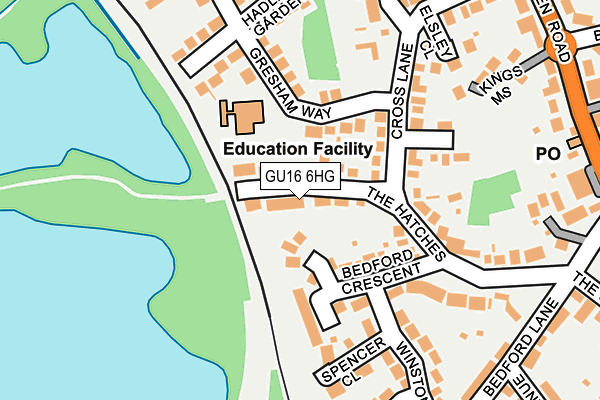 GU16 6HG map - OS OpenMap – Local (Ordnance Survey) GU16 6HG map - OS OpenMap – Local (Ordnance Survey)