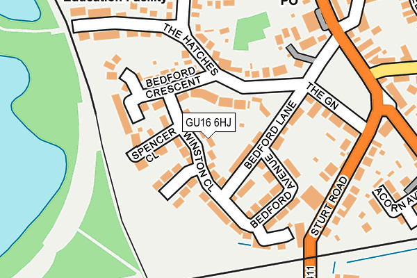 GU16 6HJ map - OS OpenMap – Local (Ordnance Survey) GU16 6HJ map - OS OpenMap – Local (Ordnance Survey)