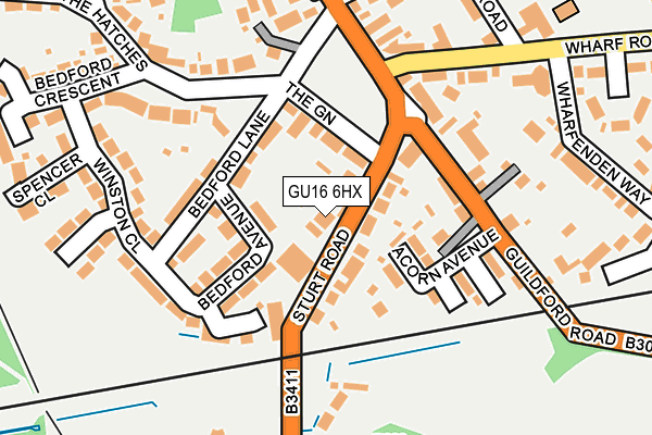 GU16 6HX map - OS OpenMap – Local (Ordnance Survey) GU16 6HX map - OS OpenMap – Local (Ordnance Survey)