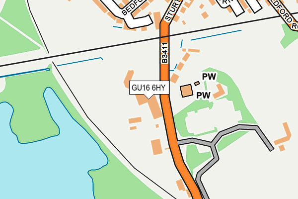 GU16 6HY map - OS OpenMap – Local (Ordnance Survey) GU16 6HY map - OS OpenMap – Local (Ordnance Survey)