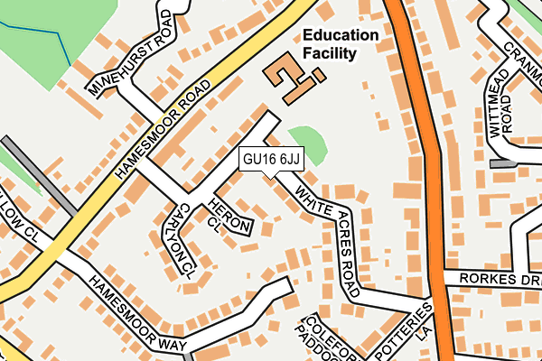 GU16 6JJ map - OS OpenMap – Local (Ordnance Survey) GU16 6JJ map - OS OpenMap – Local (Ordnance Survey)