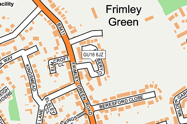 GU16 6JZ map - OS OpenMap – Local (Ordnance Survey) GU16 6JZ map - OS OpenMap – Local (Ordnance Survey)