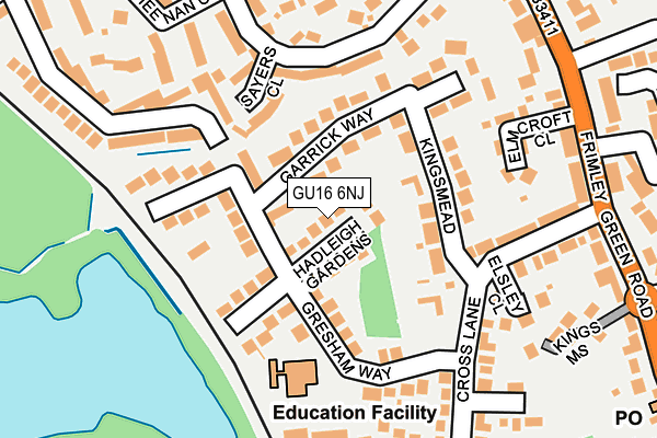 GU16 6NJ map - OS OpenMap – Local (Ordnance Survey) GU16 6NJ map - OS OpenMap – Local (Ordnance Survey)