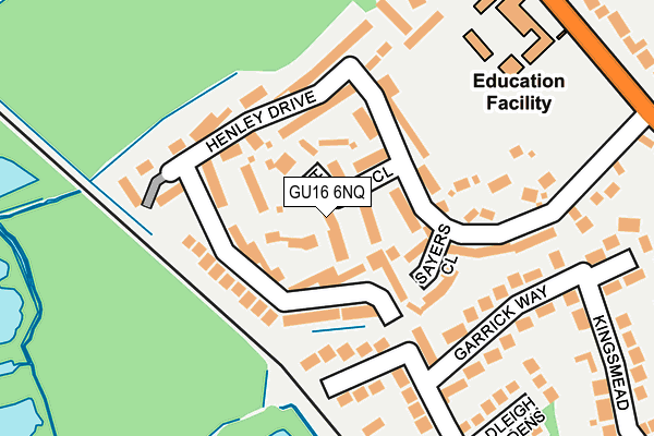 GU16 6NQ map - OS OpenMap – Local (Ordnance Survey)