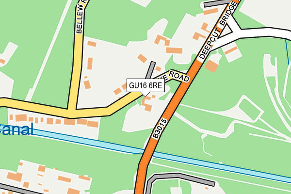 GU16 6RE map - OS OpenMap – Local (Ordnance Survey) GU16 6RE map - OS OpenMap – Local (Ordnance Survey)