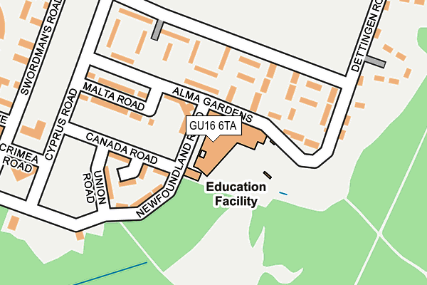 GU16 6TA map - OS OpenMap – Local (Ordnance Survey) GU16 6TA map - OS OpenMap – Local (Ordnance Survey)