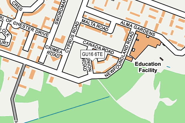 GU16 6TE map - OS OpenMap – Local (Ordnance Survey) GU16 6TE map - OS OpenMap – Local (Ordnance Survey)