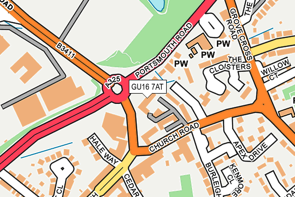 GU16 7AT map - OS OpenMap – Local (Ordnance Survey) GU16 7AT map - OS OpenMap – Local (Ordnance Survey)