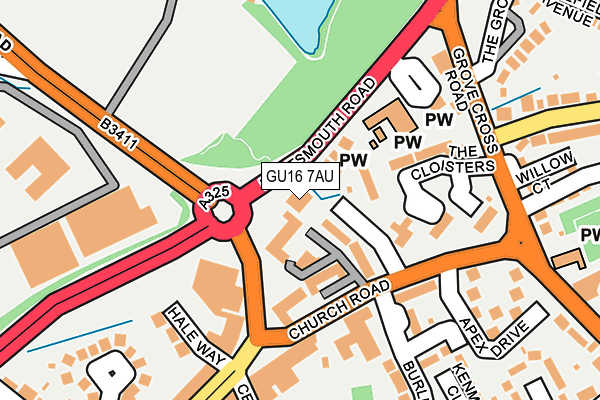 GU16 7AU map - OS OpenMap – Local (Ordnance Survey) GU16 7AU map - OS OpenMap – Local (Ordnance Survey)