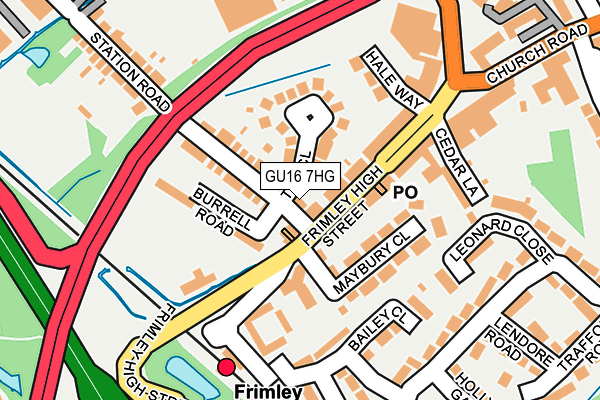 GU16 7HG map - OS OpenMap – Local (Ordnance Survey) GU16 7HG map - OS OpenMap – Local (Ordnance Survey)
