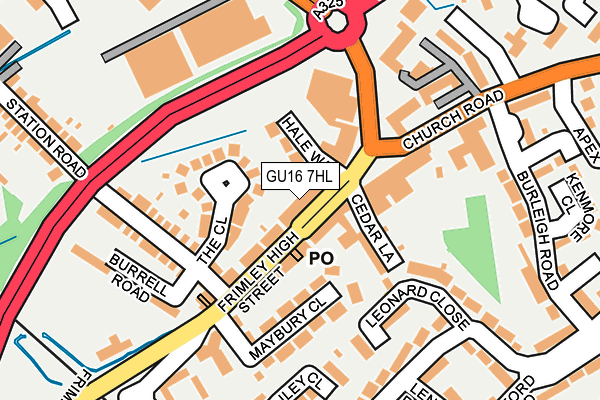 GU16 7HL map - OS OpenMap – Local (Ordnance Survey) GU16 7HL map - OS OpenMap – Local (Ordnance Survey)