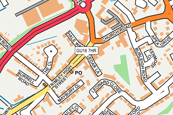GU16 7HR map - OS OpenMap – Local (Ordnance Survey) GU16 7HR map - OS OpenMap – Local (Ordnance Survey)