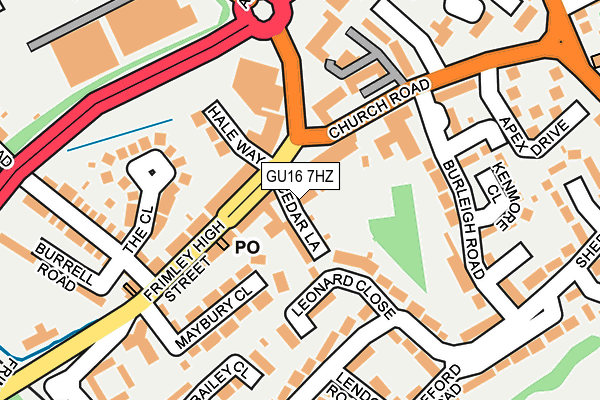 GU16 7HZ map - OS OpenMap – Local (Ordnance Survey) GU16 7HZ map - OS OpenMap – Local (Ordnance Survey)