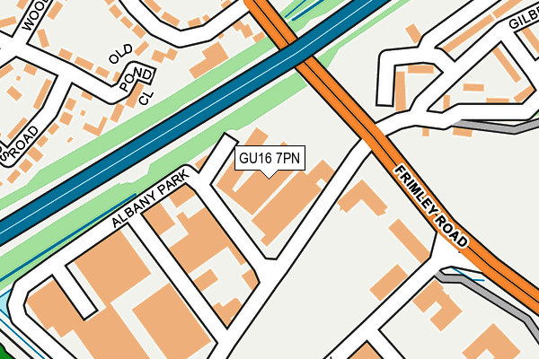 GU16 7PN map - OS OpenMap – Local (Ordnance Survey) GU16 7PN map - OS OpenMap – Local (Ordnance Survey)