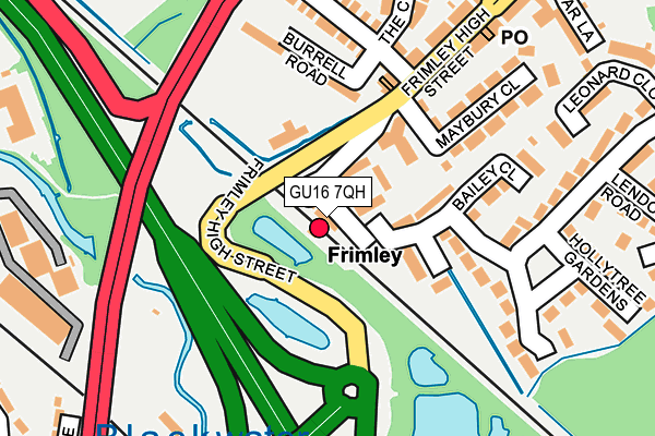 GU16 7QH map - OS OpenMap – Local (Ordnance Survey) GU16 7QH map - OS OpenMap – Local (Ordnance Survey)
