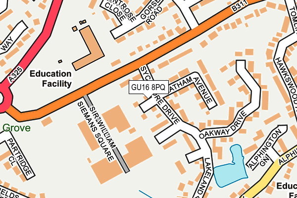 GU16 8PQ map - OS OpenMap – Local (Ordnance Survey) GU16 8PQ map - OS OpenMap – Local (Ordnance Survey)