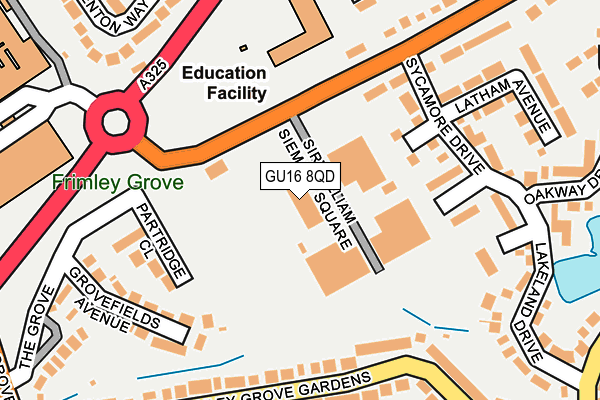 GU16 8QD map - OS OpenMap – Local (Ordnance Survey) GU16 8QD map - OS OpenMap – Local (Ordnance Survey)