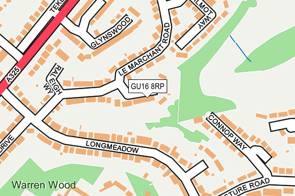 GU16 8RP map - OS OpenMap – Local (Ordnance Survey) GU16 8RP map - OS OpenMap – Local (Ordnance Survey)