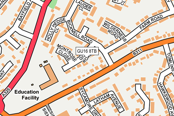 GU16 8TB map - OS OpenMap – Local (Ordnance Survey) GU16 8TB map - OS OpenMap – Local (Ordnance Survey)