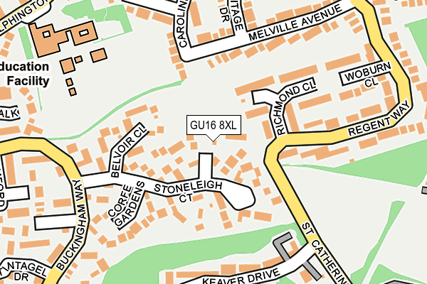 GU16 8XL map - OS OpenMap – Local (Ordnance Survey) GU16 8XL map - OS OpenMap – Local (Ordnance Survey)