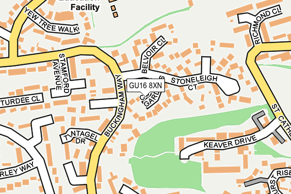 GU16 8XN map - OS OpenMap – Local (Ordnance Survey) GU16 8XN map - OS OpenMap – Local (Ordnance Survey)